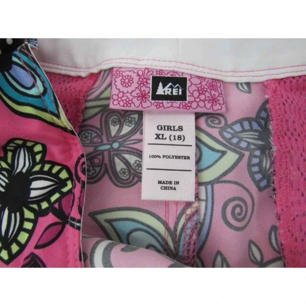 REI‎ Girls Shorts XL/18 EUC Bright Tropical Multi-Color Pink Floral Print